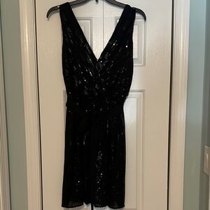 Express Black Sequin Mini Dress
